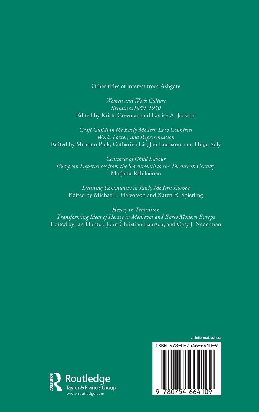 Rückseitencover The Idea of Work in Europe from Antiquity to Modern Times