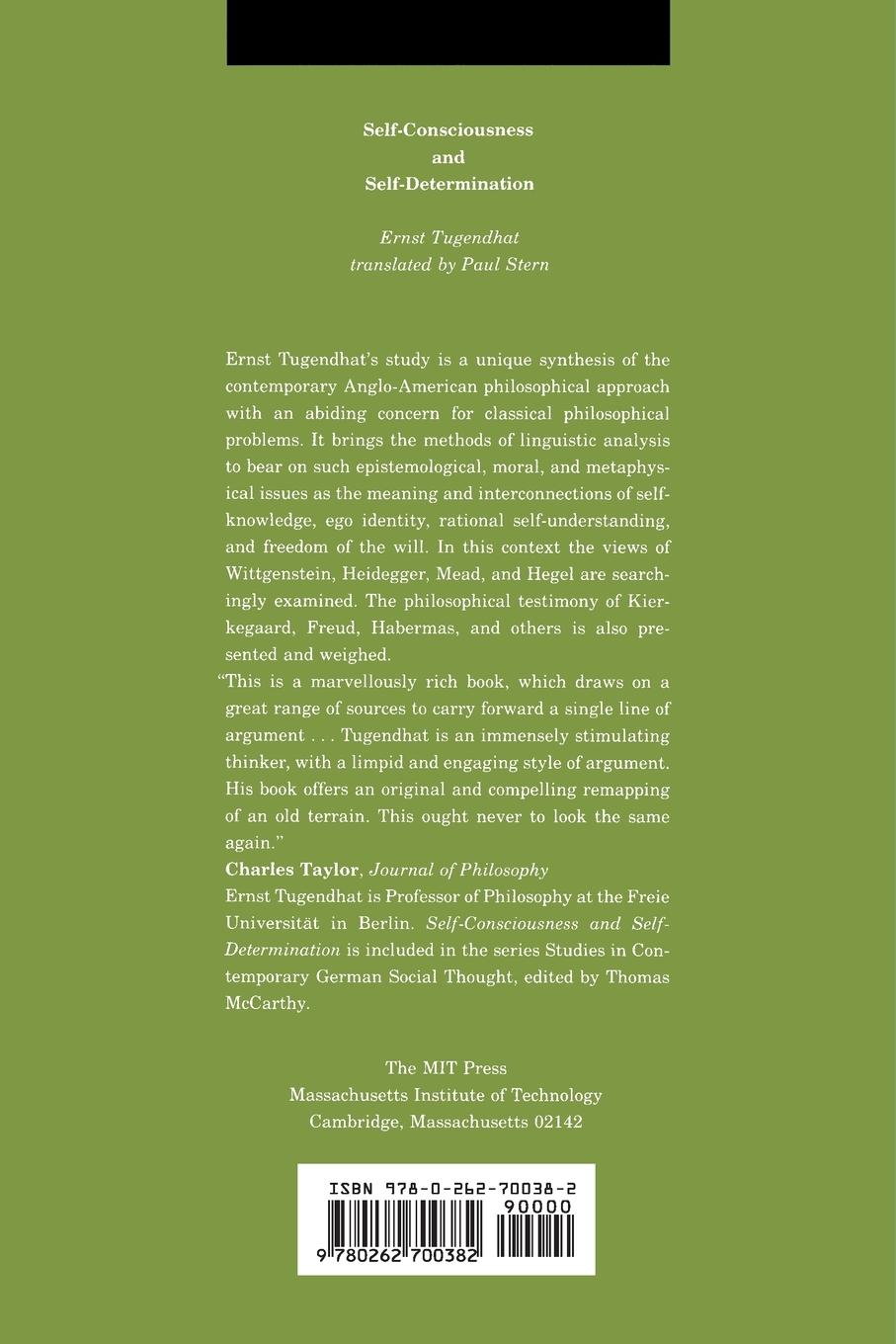 Rückseitencover Self-Consciousness and Self-Determination