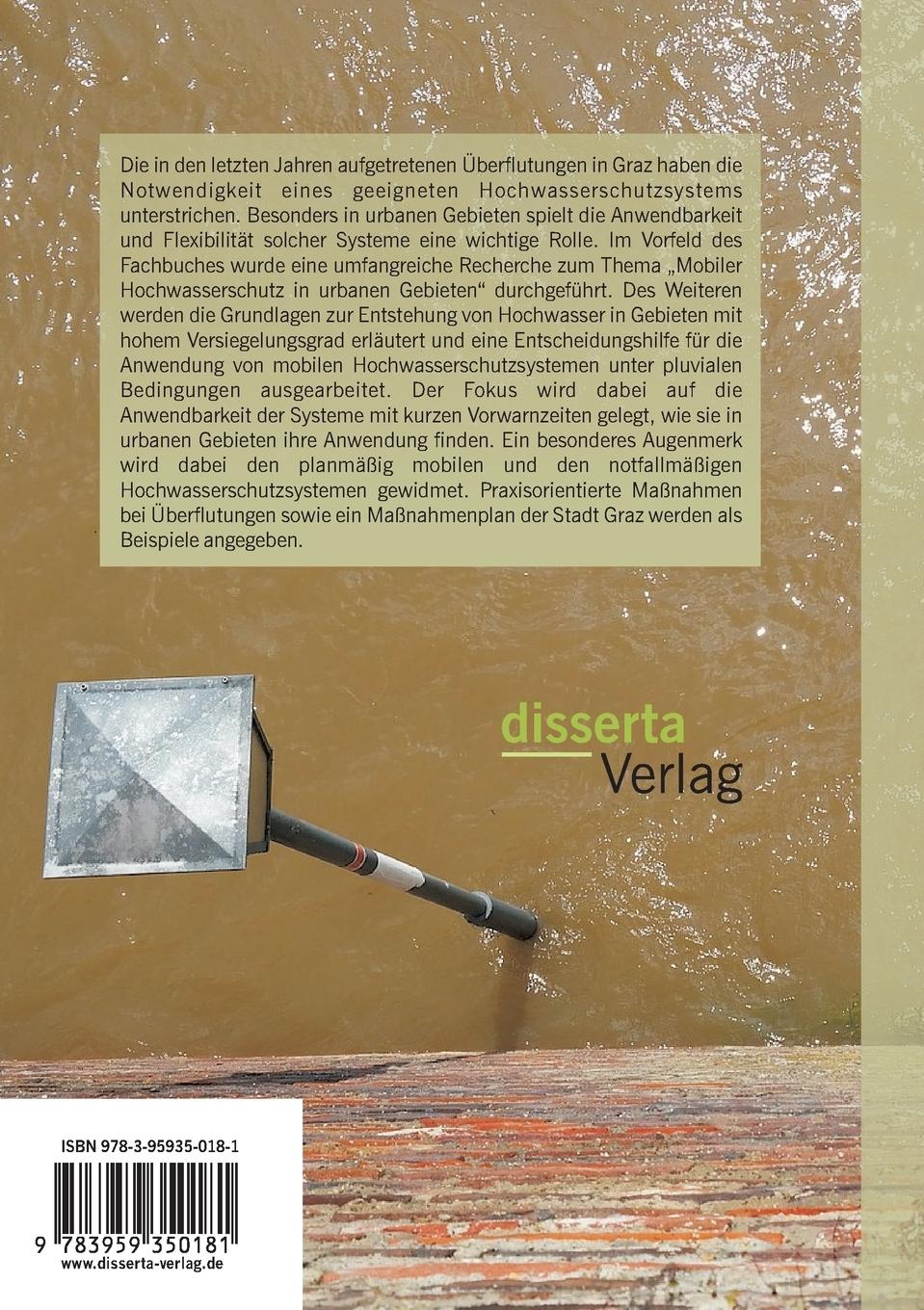 Rückseitencover Mobiler Hochwasserschutz in urbanen Gebieten: Ein Überblick und Anwendungsmöglichkeiten einzelner mobiler Hochwasserschutzsysteme