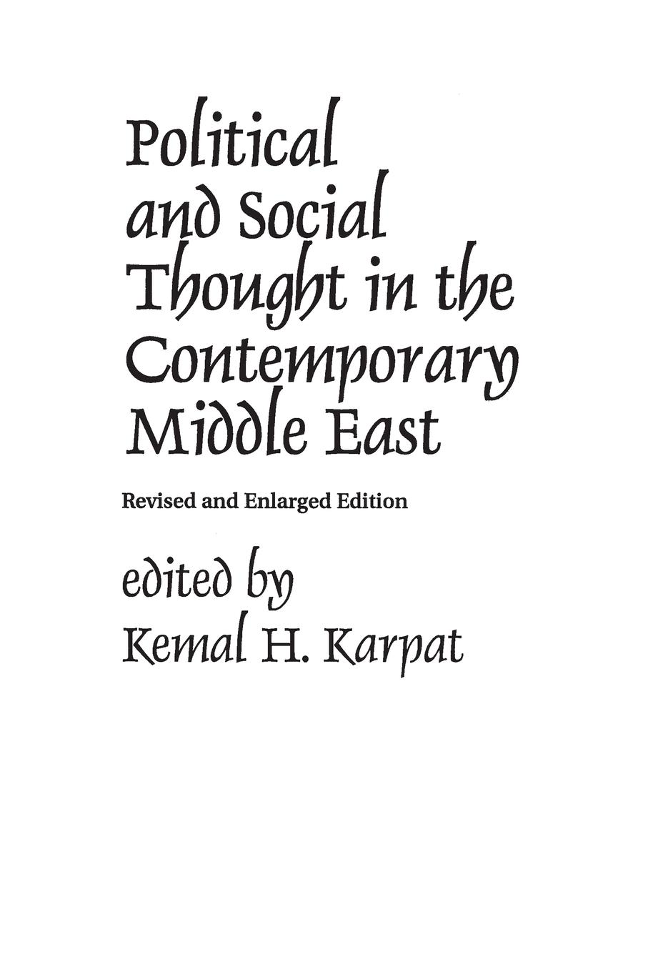 Vorderes Coverbild Political and Social Thought in the Contemporary Middle East