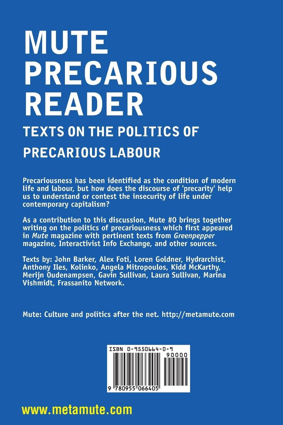 Rückseitencover Precarious Reader