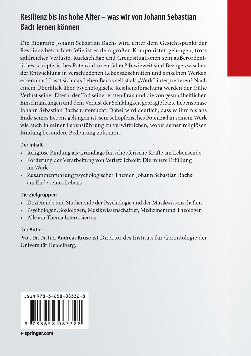 Rückseitencover Resilienz bis ins hohe Alter - was wir von Johann Sebastian Bach lernen können