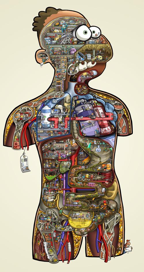 Vorderes Coverbild Human Project Cartoonposter klein
