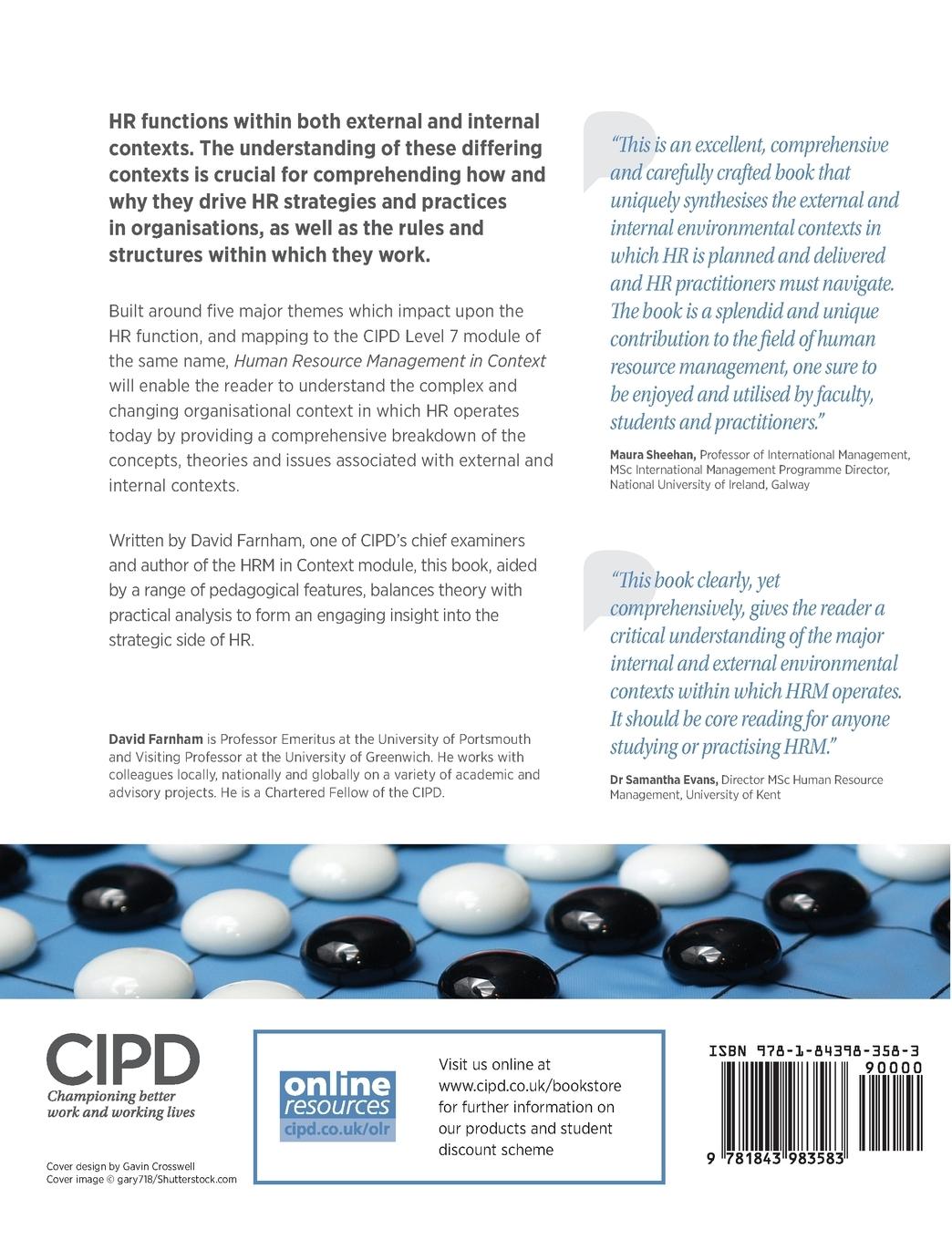 Rückseitencover Human Resource Management in Context