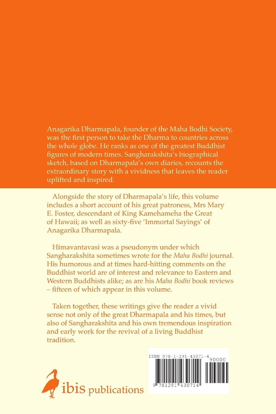 Rückseitencover Anagarika Dharmapala