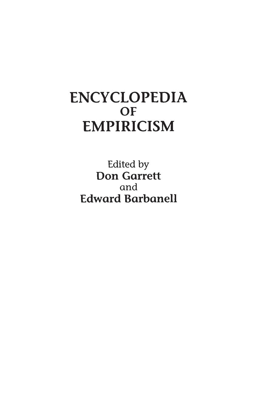 Vorderes Coverbild Encyclopedia of Empiricism