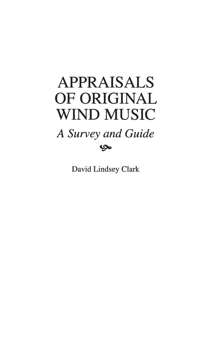 Vorderes Coverbild Appraisals of Original Wind Music