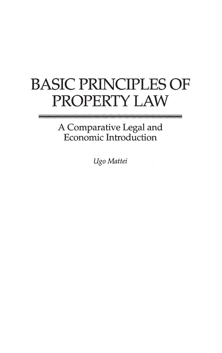 Vorderes Coverbild Basic Principles of Property Law