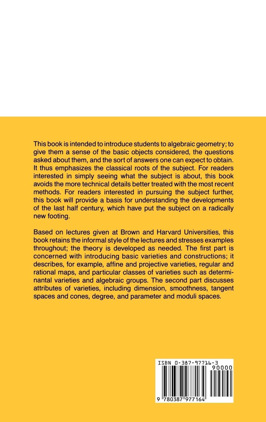 Rückseitencover Algebraic Geometry