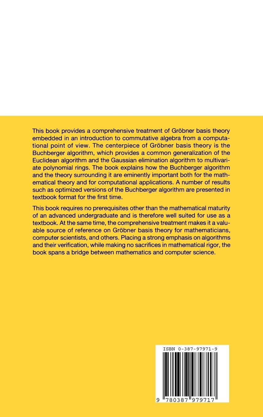 Rückseitencover Gröbner Bases