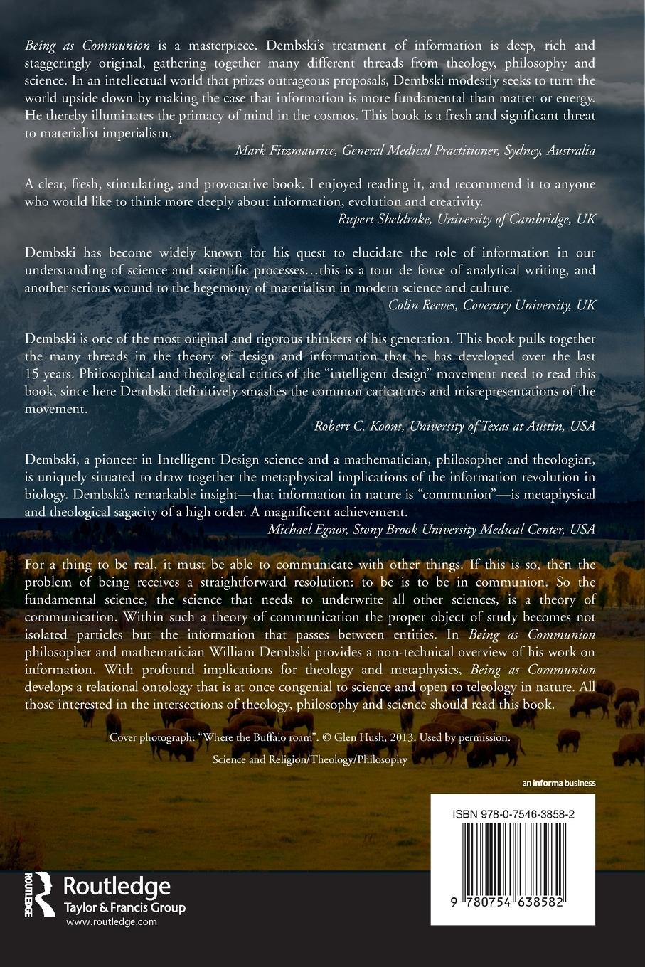 Rückseitencover Being as Communion