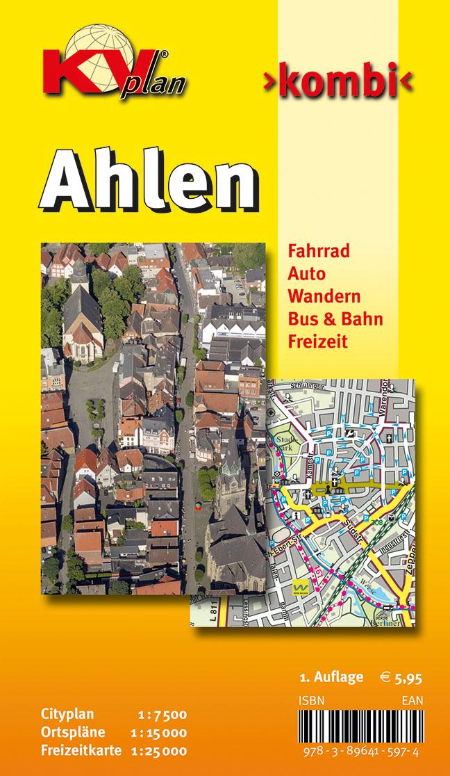 Vorderes Coverbild Ahlen, KVplan, Radkarte/Wanderkarte/Stadtplan, 1:25.000 / 1:15.000 / 1:7.500