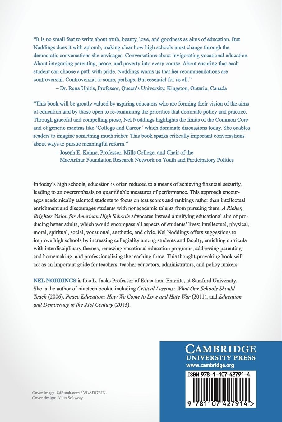 Rückseitencover A Richer, Brighter Vision for American High Schools