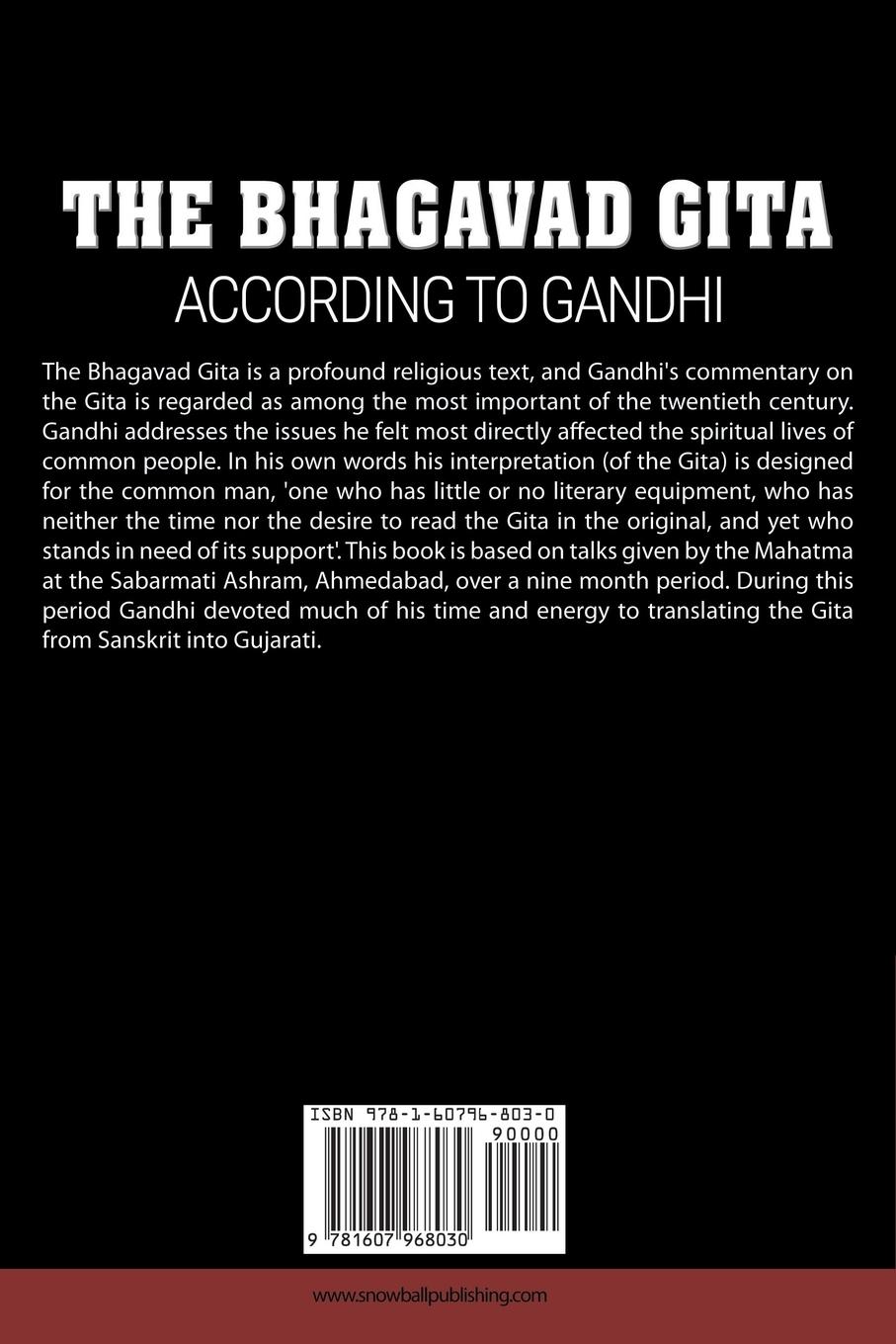 Rückseitencover The Bhagavad Gita According to Gandhi
