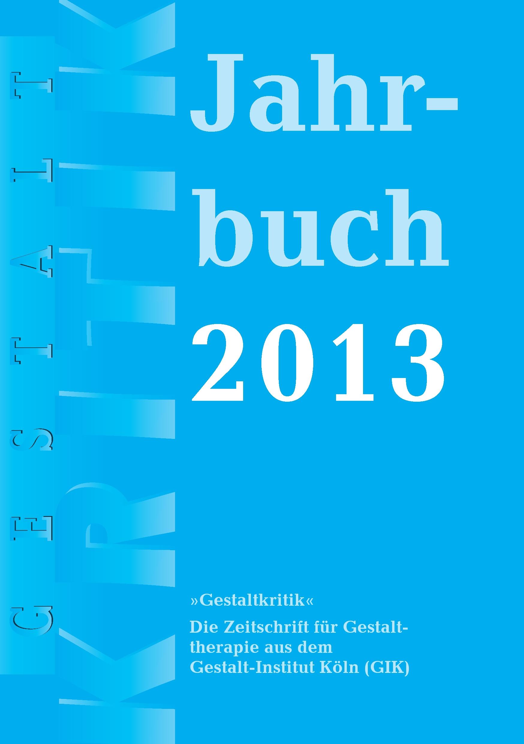 Vorderes Coverbild Gestaltkritik Jahrbuch 2013
