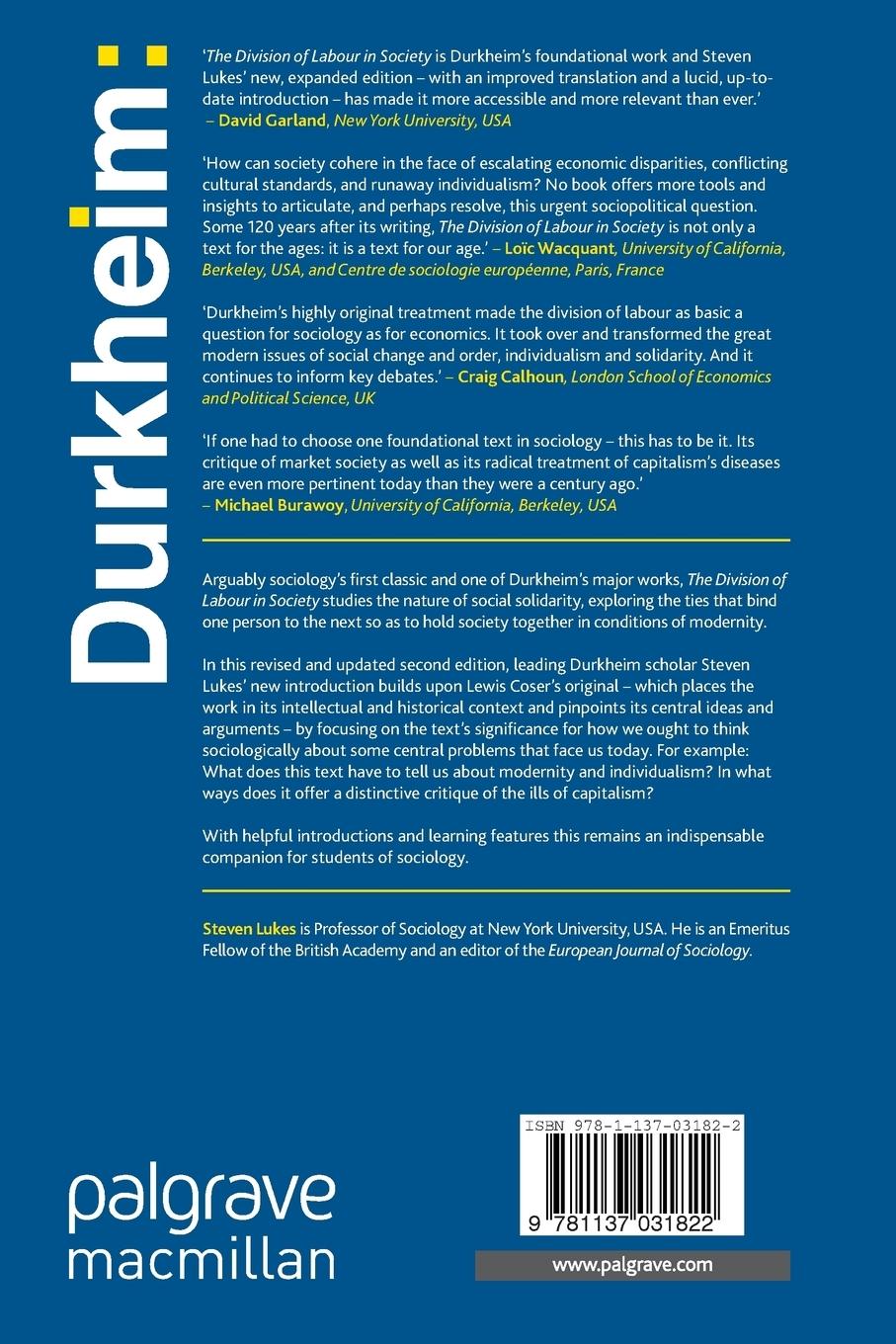 Rückseitencover Durkheim