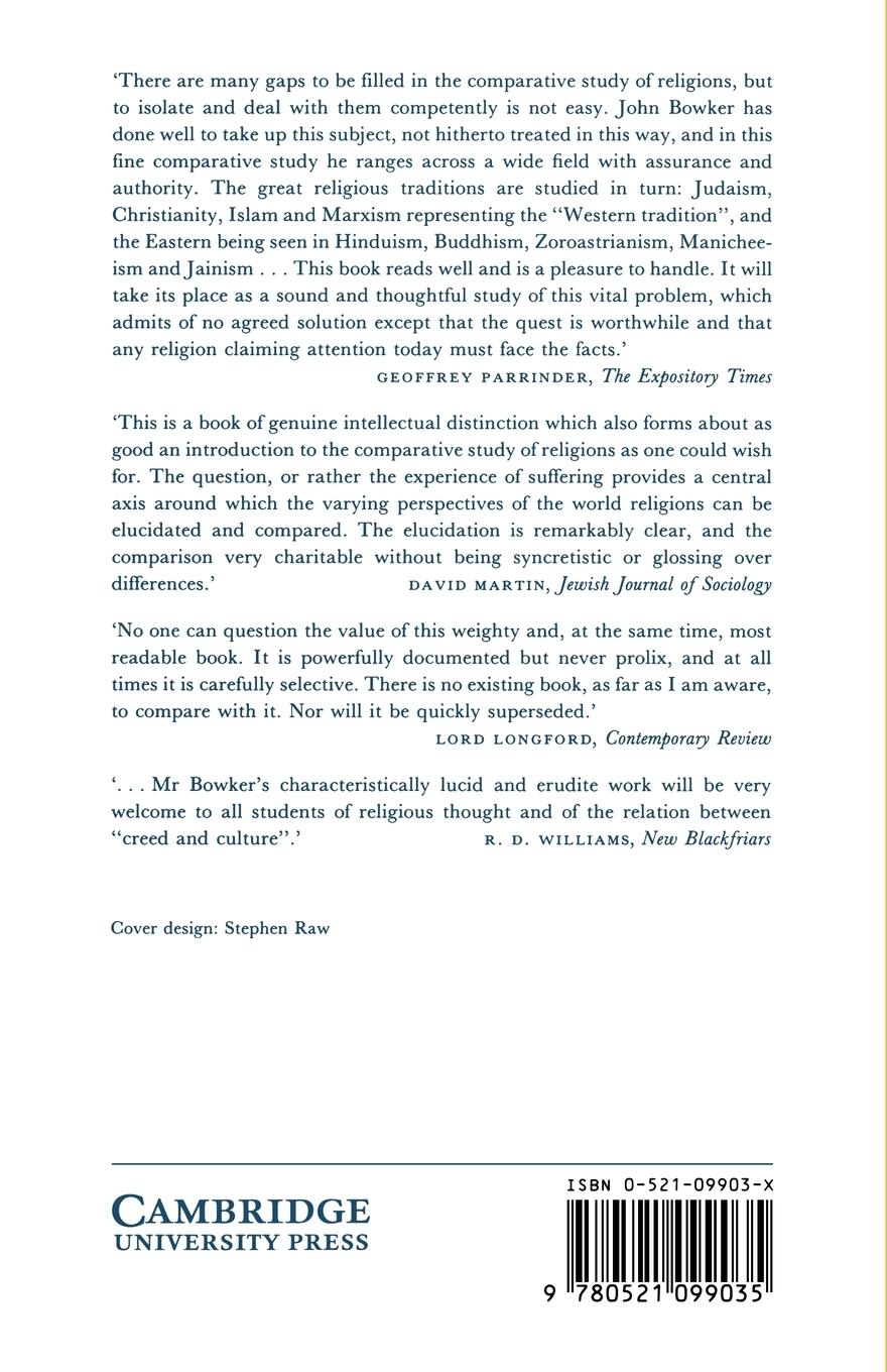 Rückseitencover Problems of Suffering in Religions of the World