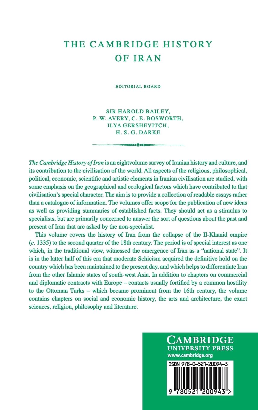Rückseitencover The Cambridge History of Iran