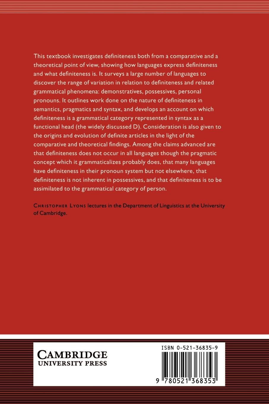 Rückseitencover Definiteness