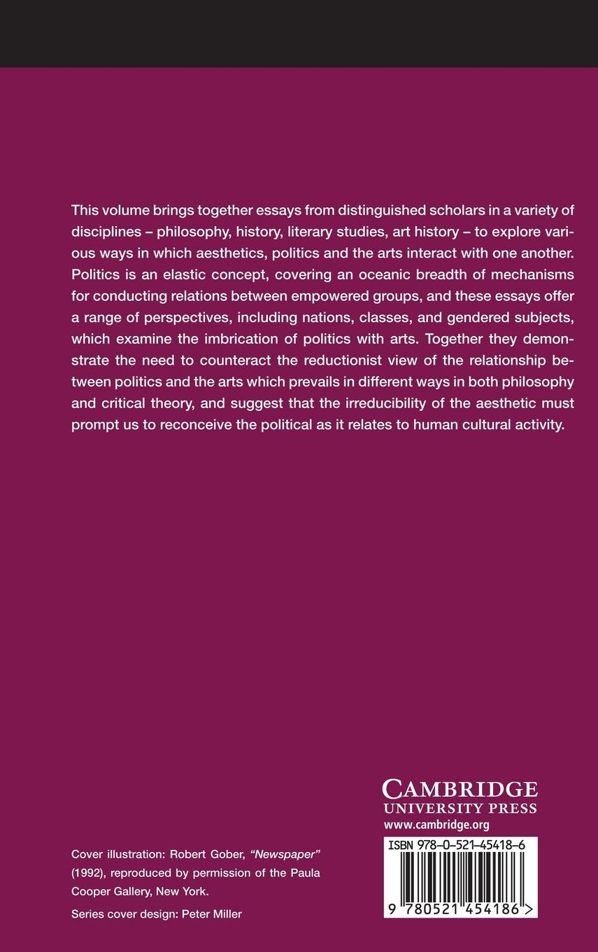 Rückseitencover Politics and Aesthetics in the Arts