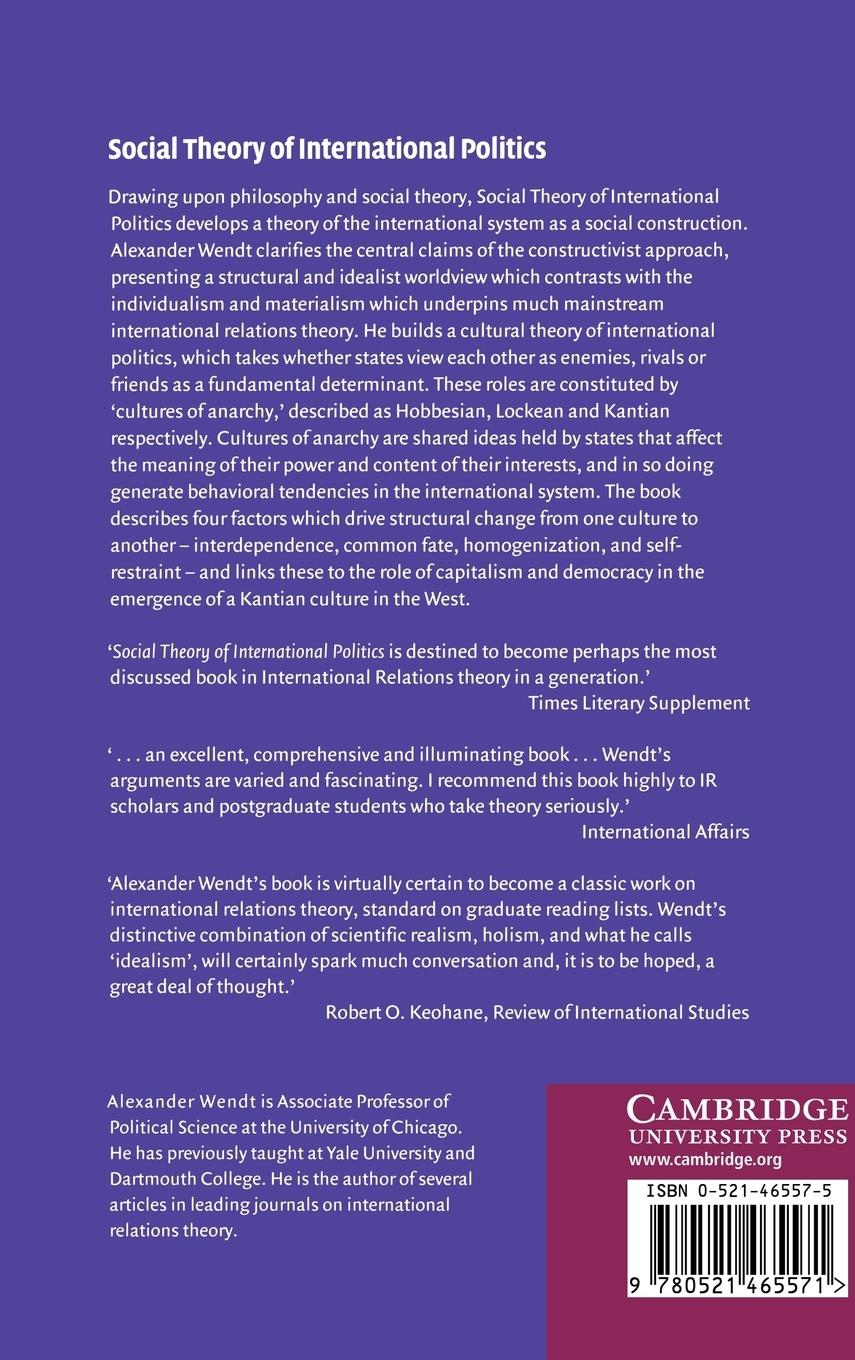 Rückseitencover Social Theory of International Politics