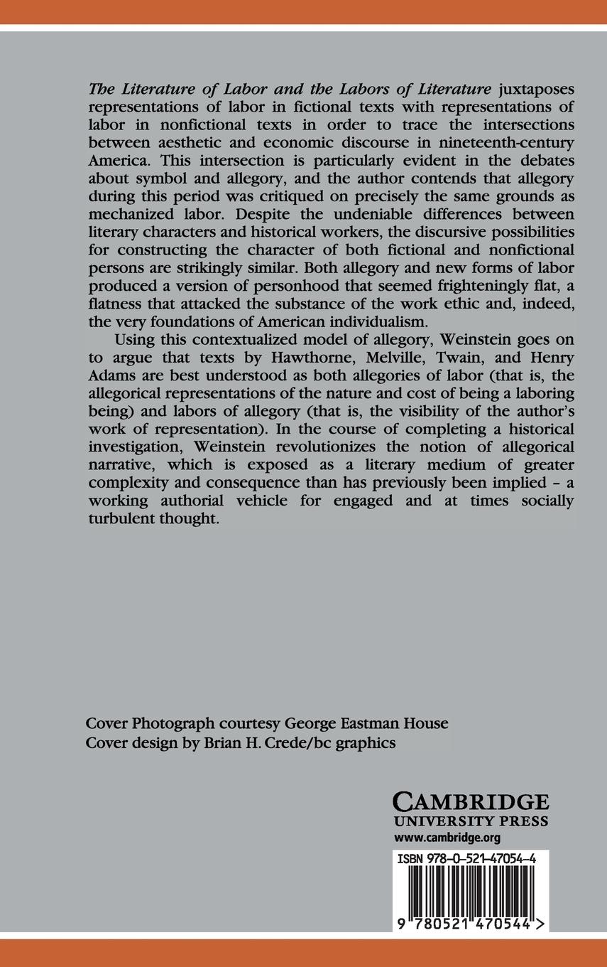 Rückseitencover The Literature of Labor and the Labors of Literature