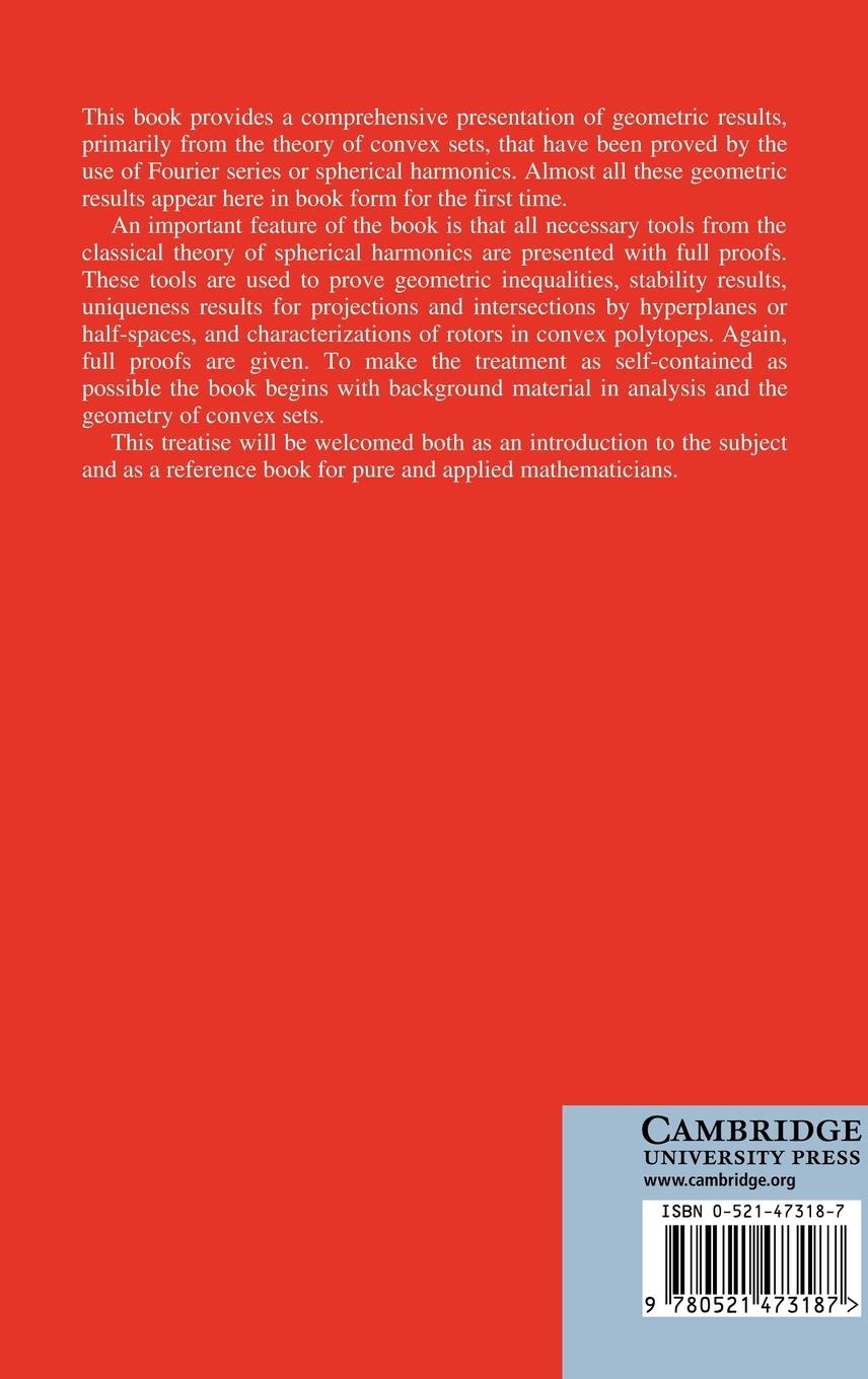 Rückseitencover Geometric Applications of Fourier Series and Spherical Harmonics