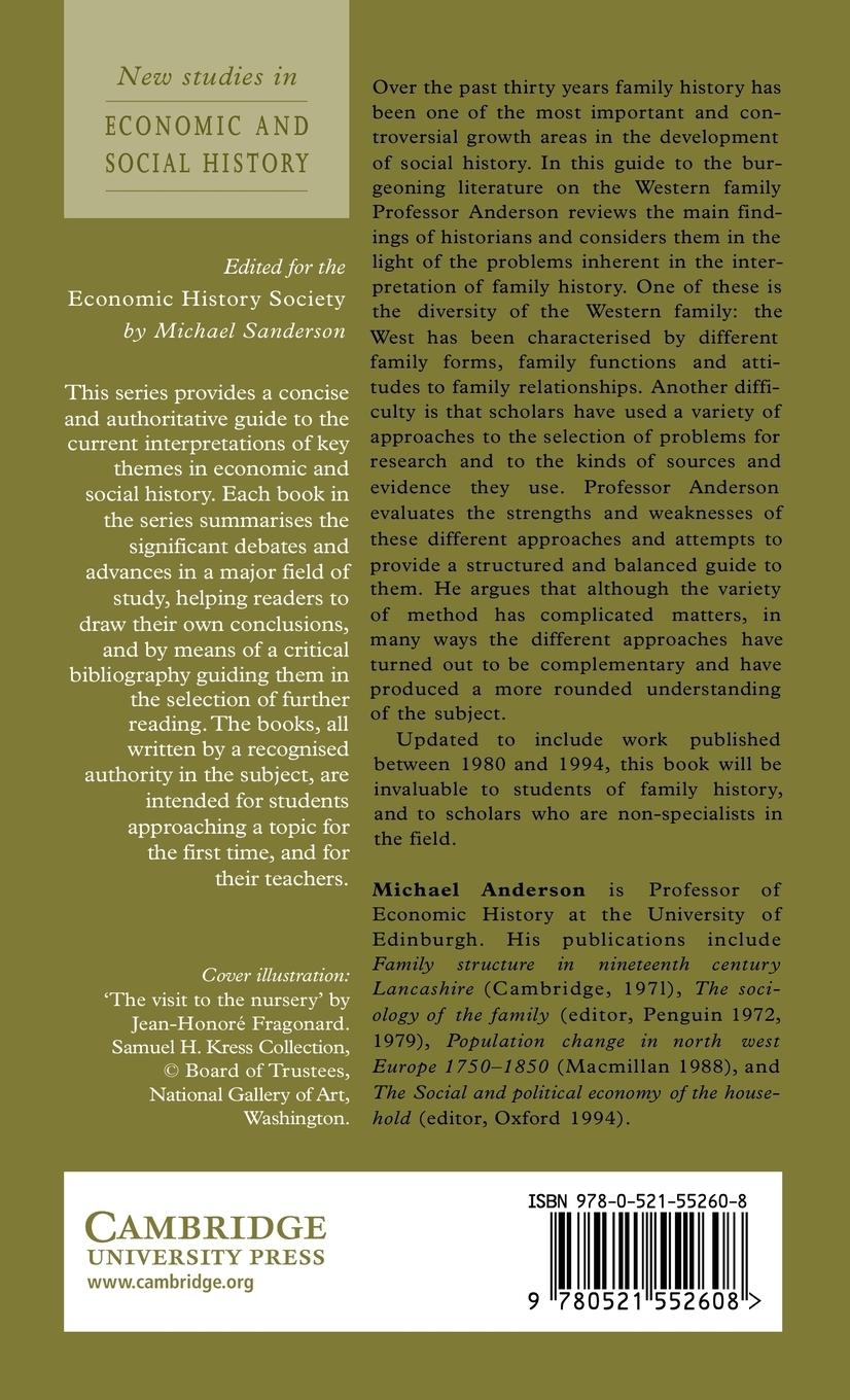 Rückseitencover Approaches to the History of the Western Family 1500 1914