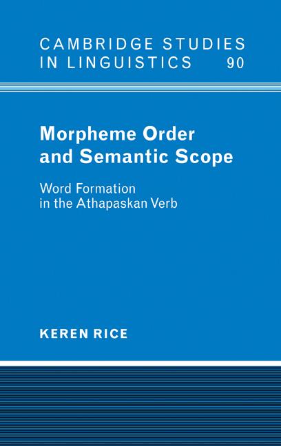 Vorderes Coverbild Morpheme Order and Semantic Scope