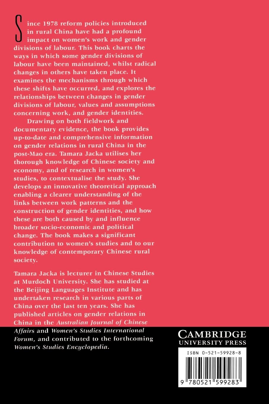 Rückseitencover Women's Work in Rural China