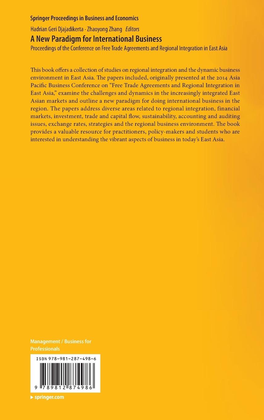Rückseitencover A New Paradigm for International Business