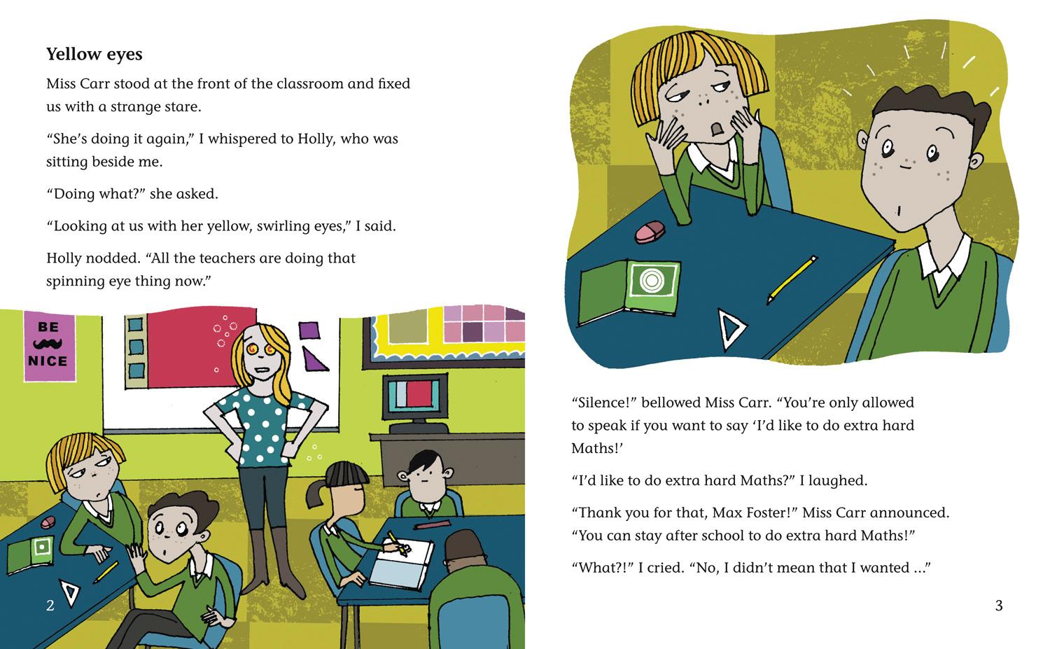 Beispielinhalt (Bild) Our Head Teacher is a Super-Villain