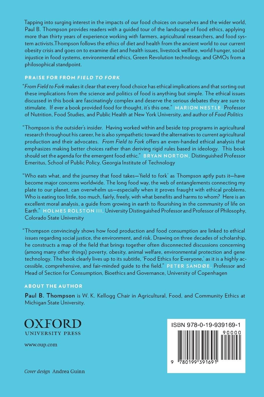 Rückseitencover FROM FIELD TO FORK P