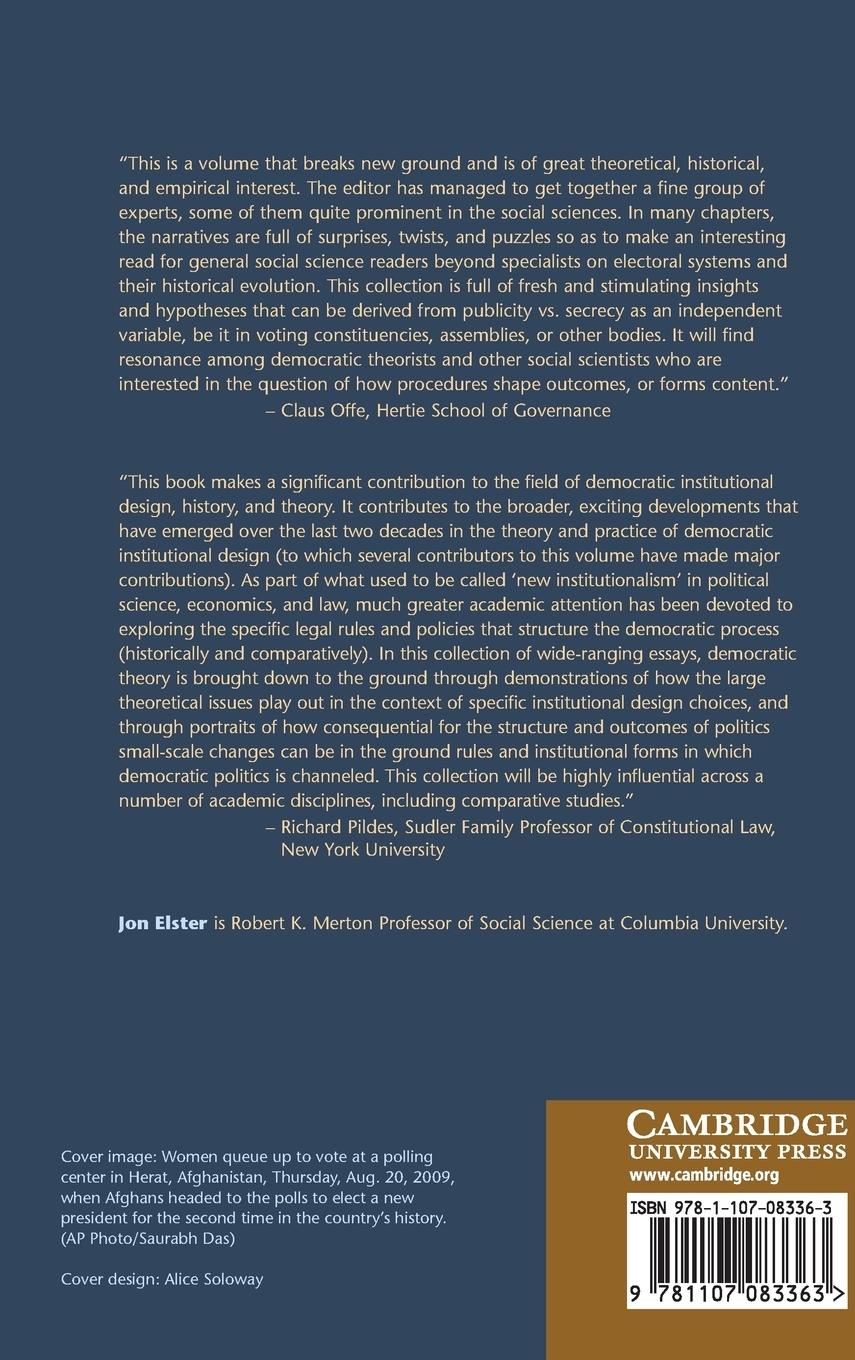 Rückseitencover Secrecy and Publicity in Votes and Debates