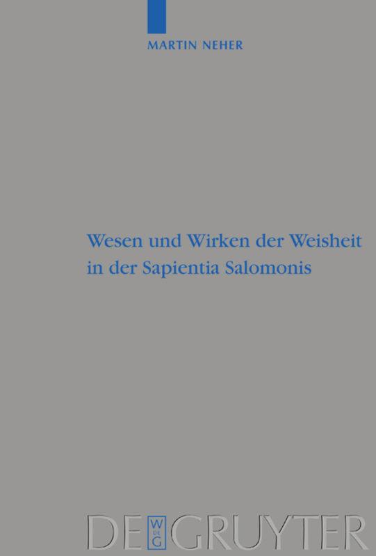 Vorderes Coverbild Wesen und Wirken der Weisheit in der Sapientia Salomonis