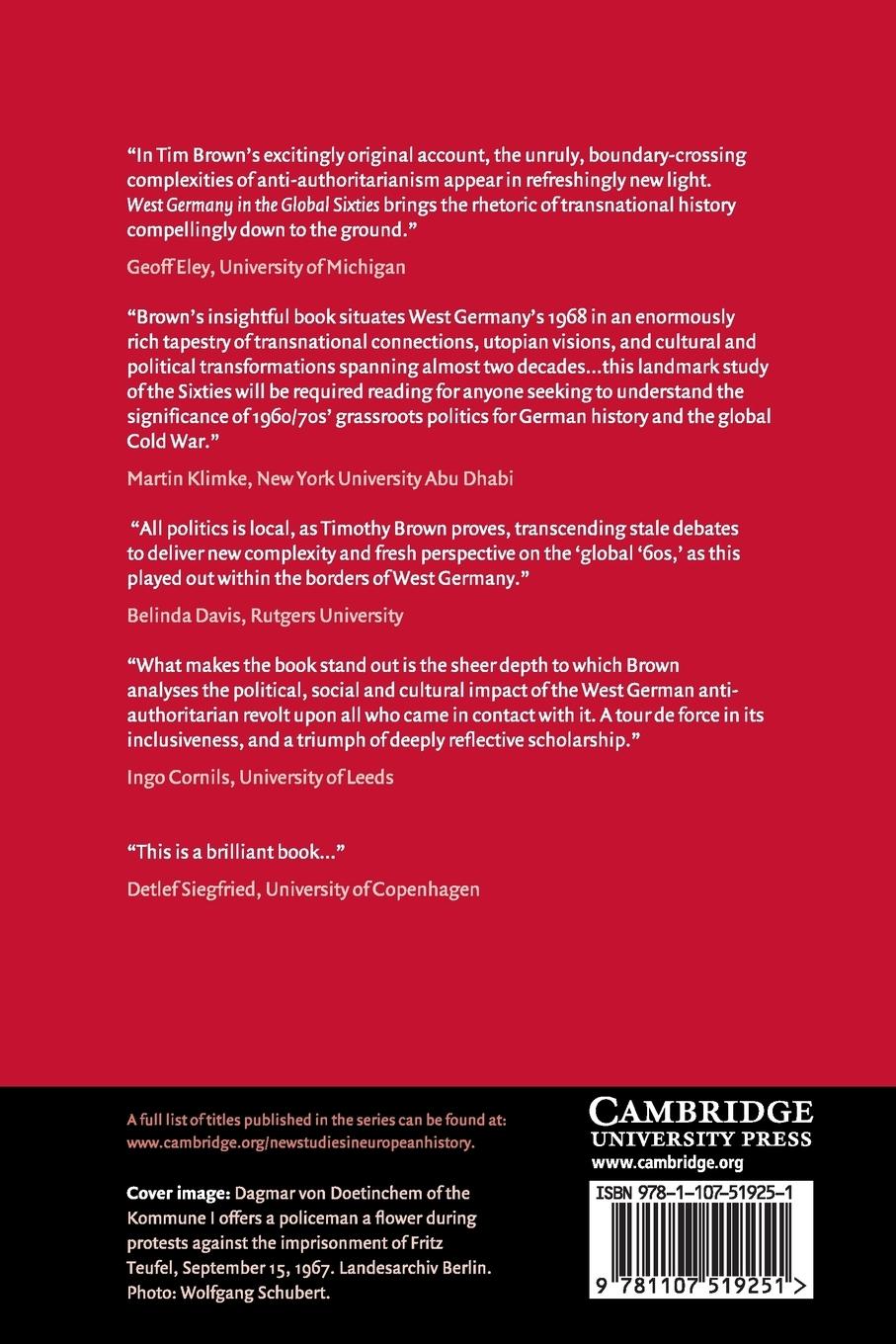 Rückseitencover West Germany and the Global Sixties