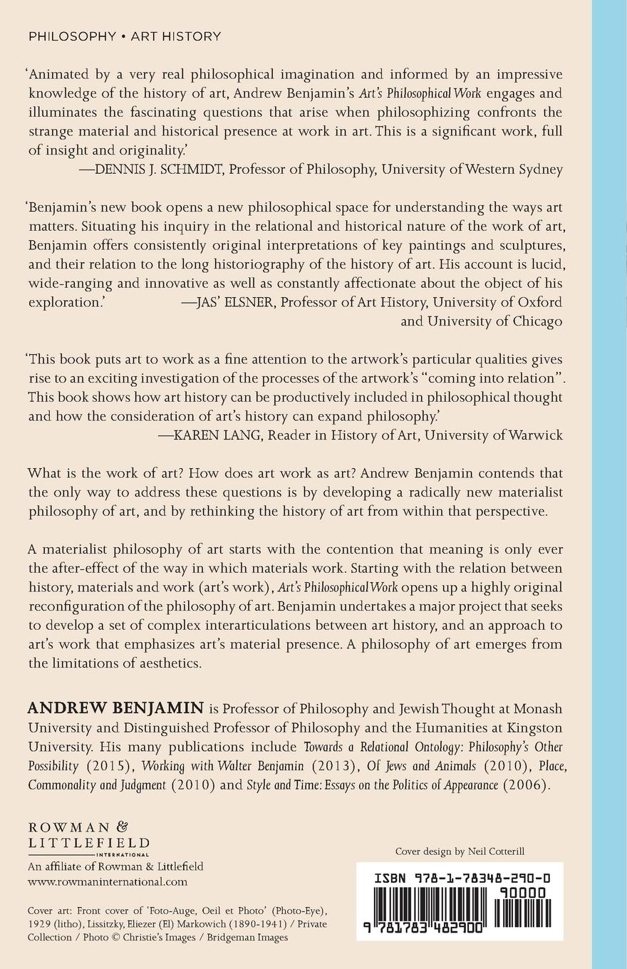 Rückseitencover Art's Philosophical Work