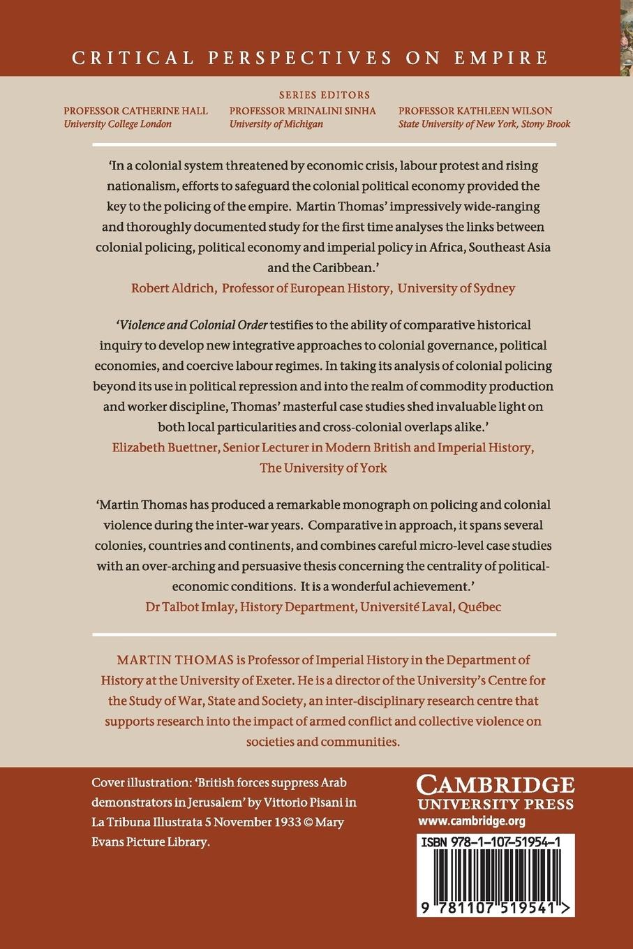 Rückseitencover Violence and Colonial Order