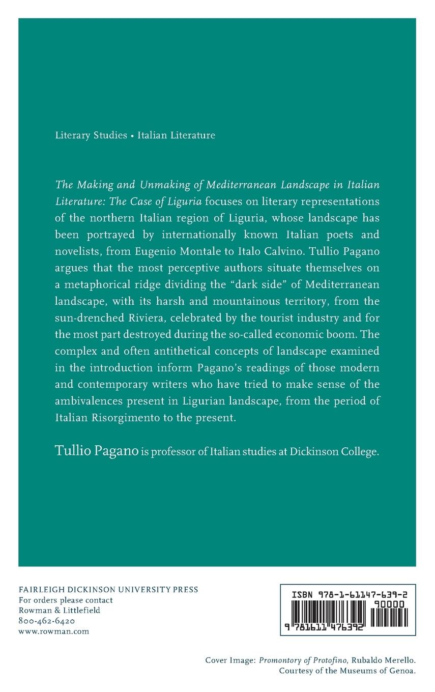 Rückseitencover Making and Unmaking of Mediterranean Landscape in Italian Literature
