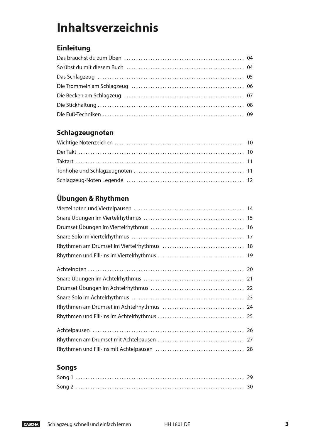 Beispielinhalt (Bild) Schlagzeug - Schnell und einfach lernen