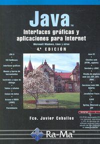 Vorderes Coverbild Java : interfaces gráficas y aplicaciones para internet