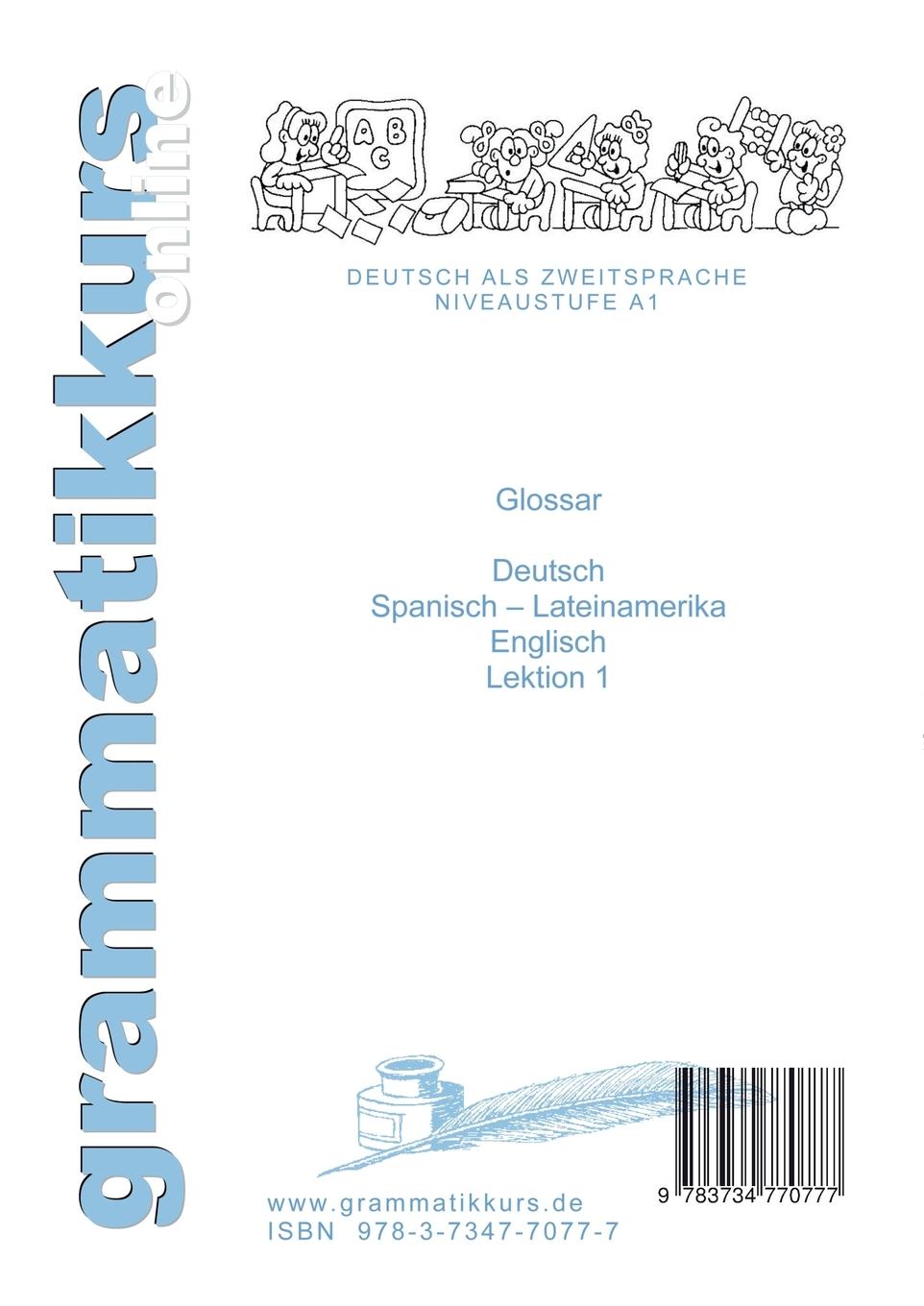 Rückseitencover Wörterbuch Deutsch - Spanisch - Lateinamerika - Englisch A1 Lektion 1