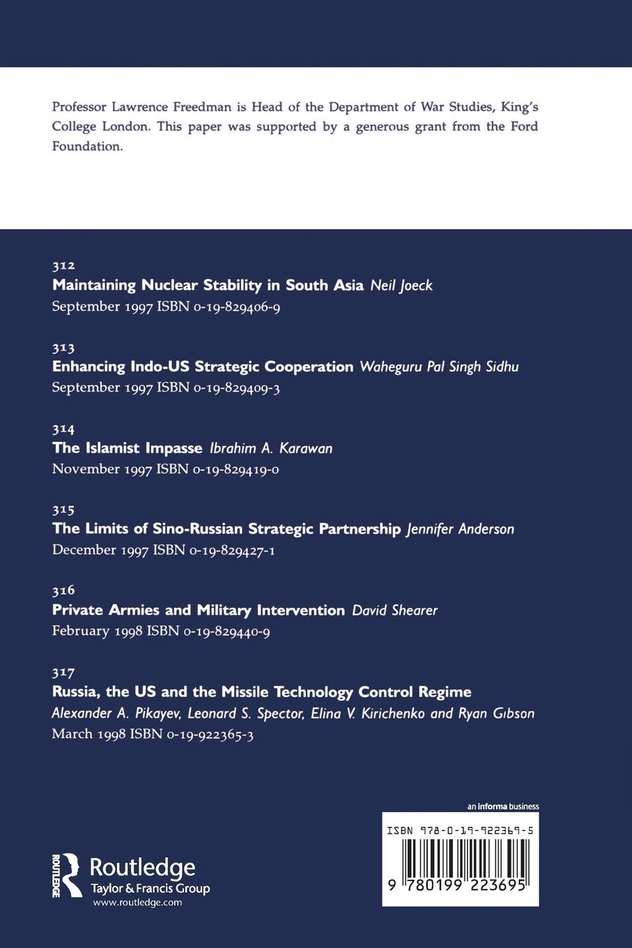 Rückseitencover The Revolution in Strategic Affairs