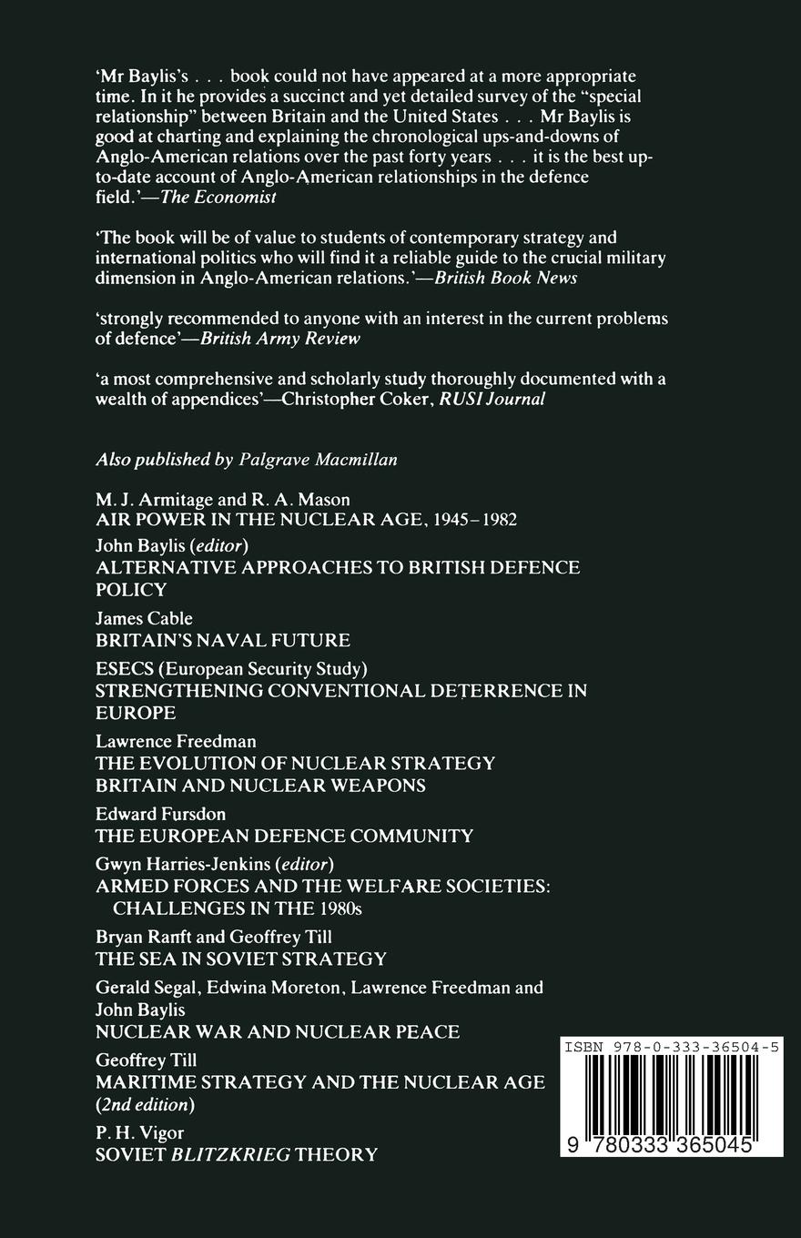 Rückseitencover Anglo-American Defence Relations, 1939-84