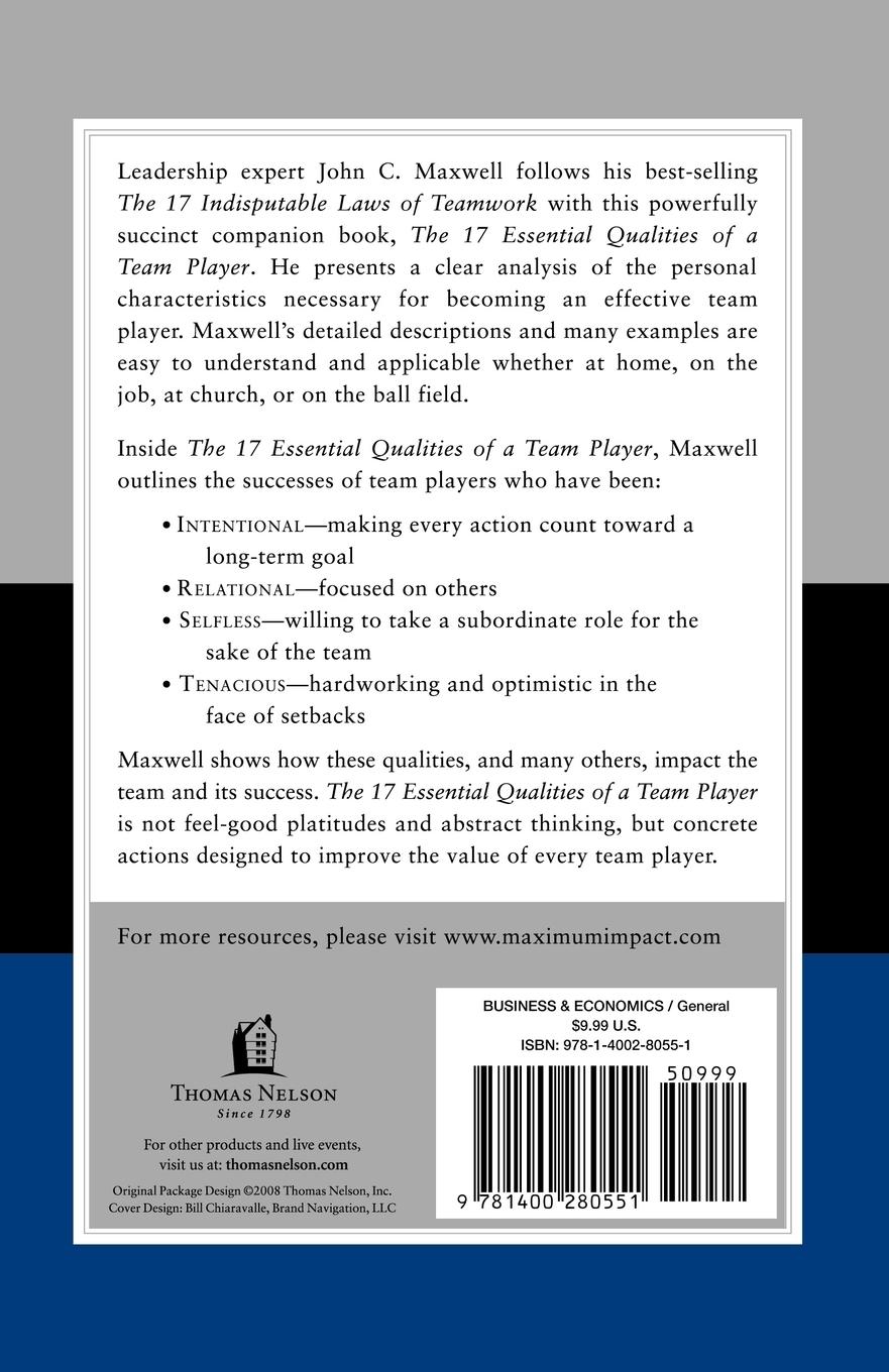 Rückseitencover The 17 Essential Qualities of a Team Player