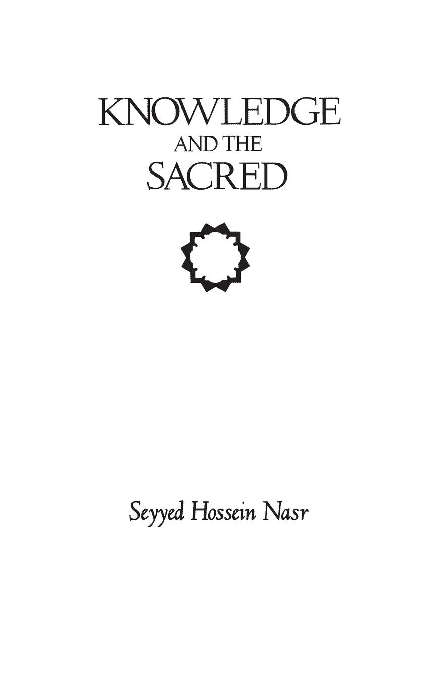 Vorderes Coverbild Knowledge and the Sacred