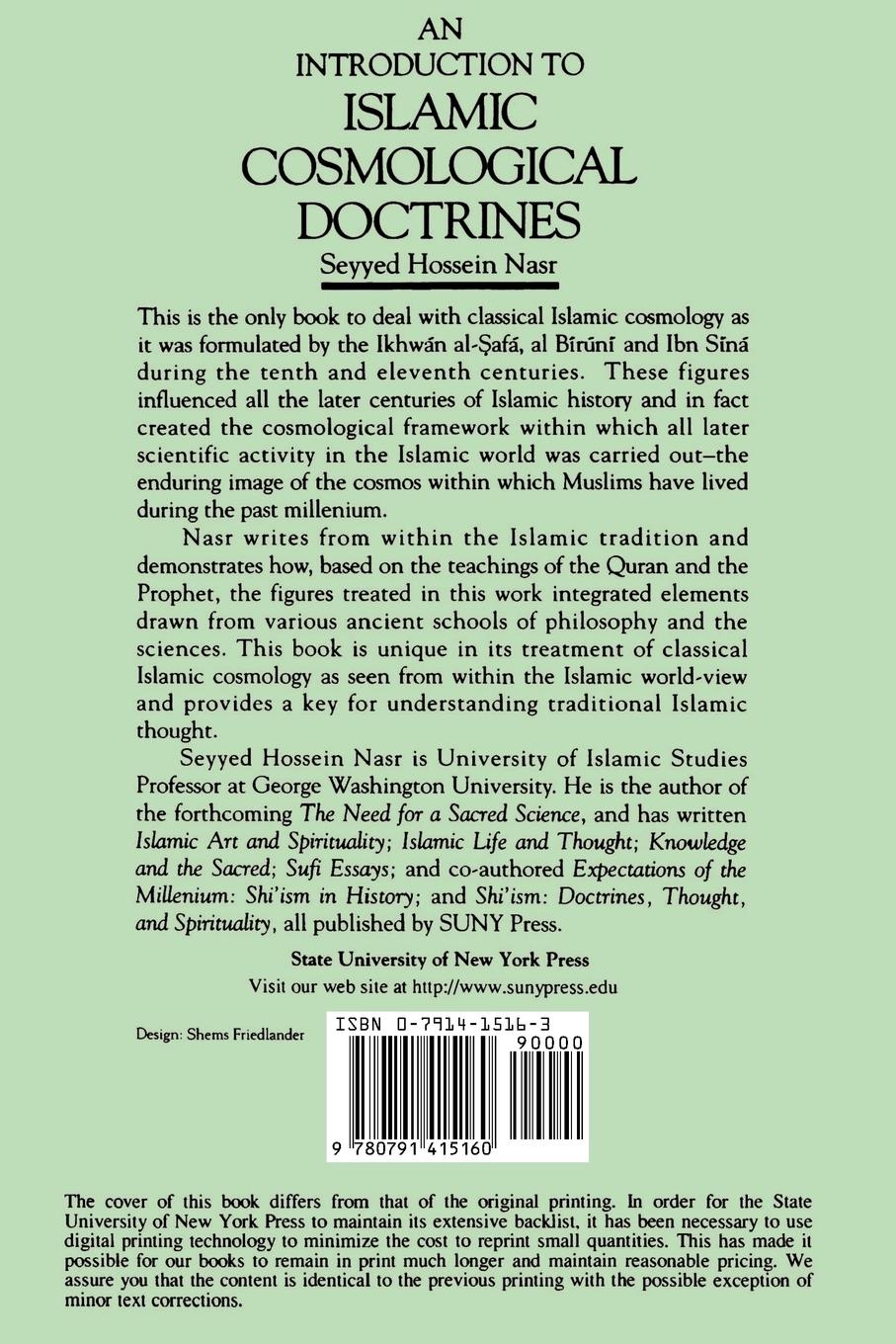 Rückseitencover An Introduction to Islamic Cosmological Doctrines