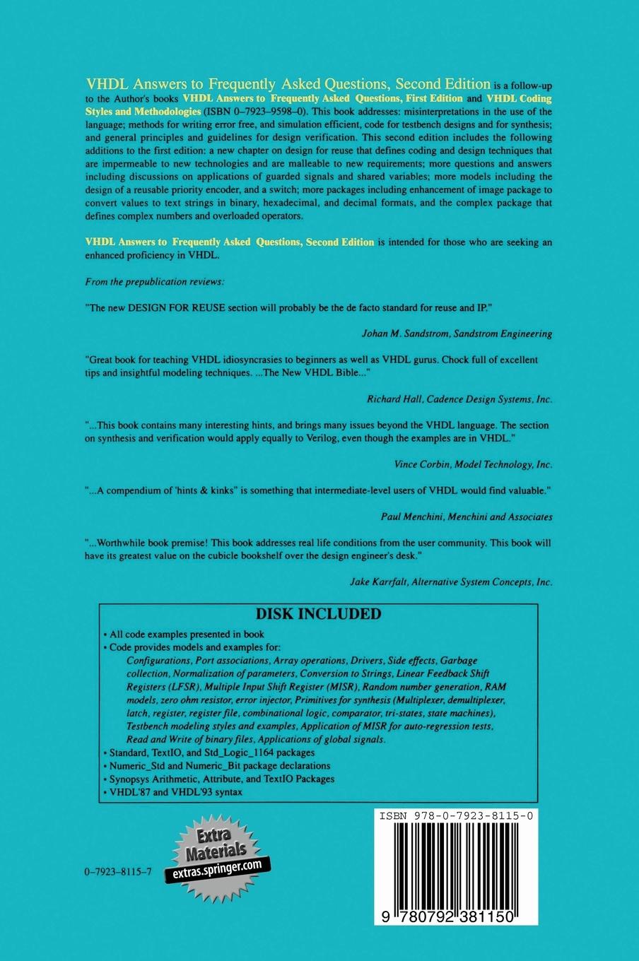 Rückseitencover VHDL Answers to Frequently Asked Questions