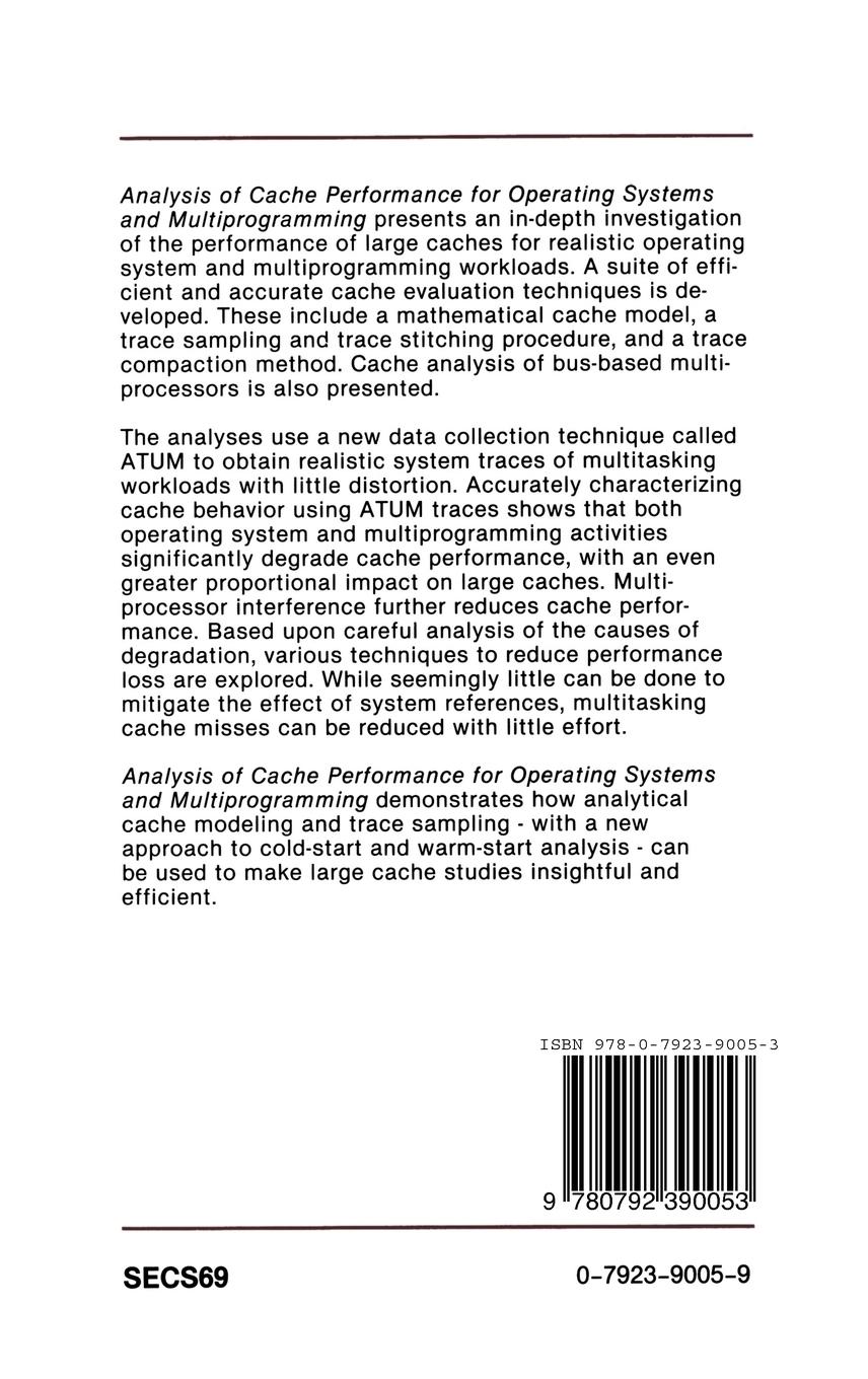 Rückseitencover Analysis of Cache Performance for Operating Systems and Multiprogramming