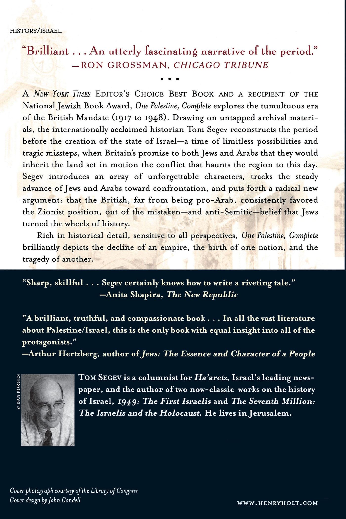 Rückseitencover One Palestine, Complete